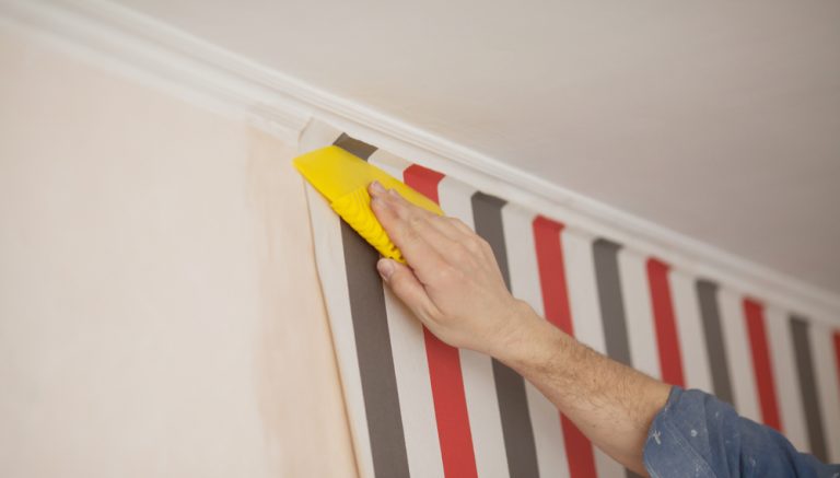 wallpapering painted walls