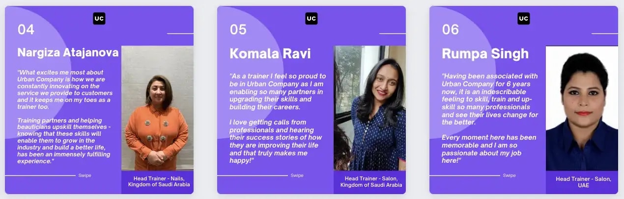 Head Trainers of our Beauty & Wellness category.