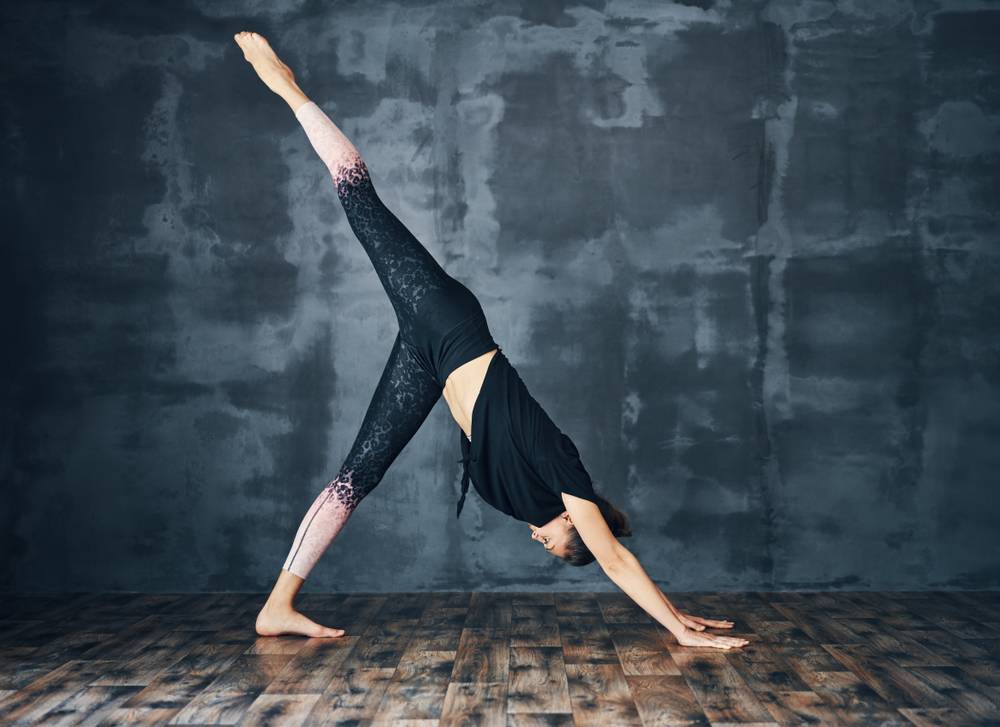 one leg downward dog pose