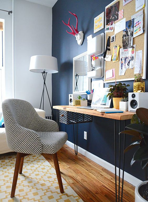 blue wall paint design ideas