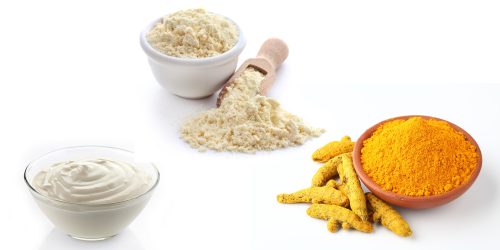 cream and turmeric face pack