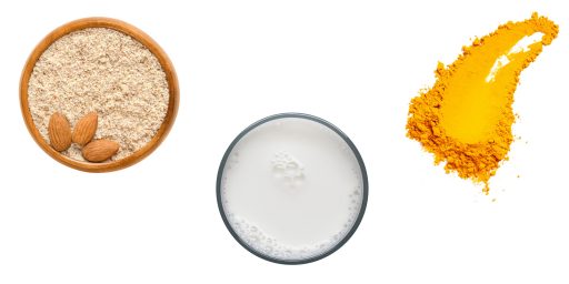 milk almond and turmeric face pack