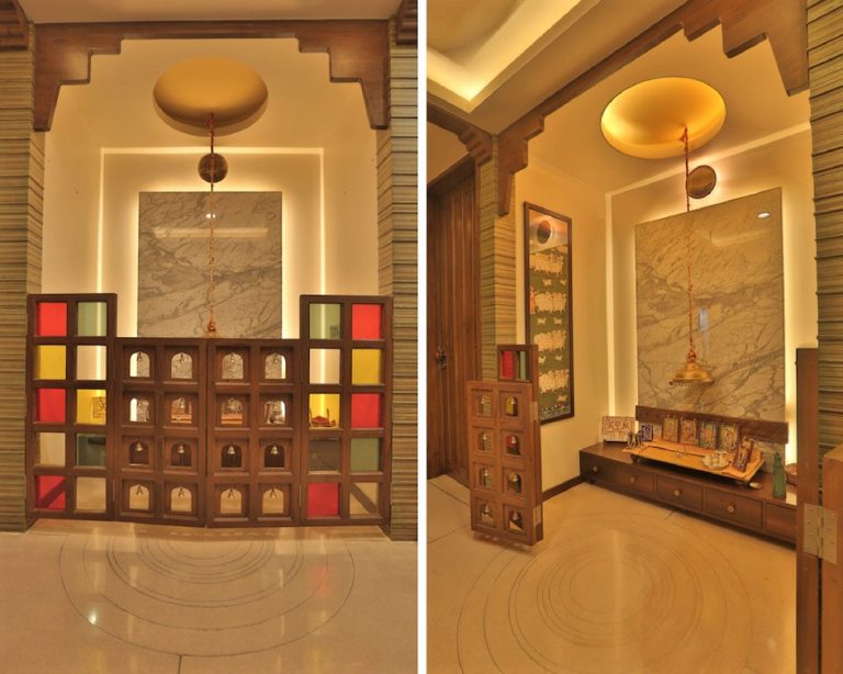 Pooja Room With a Gate Design