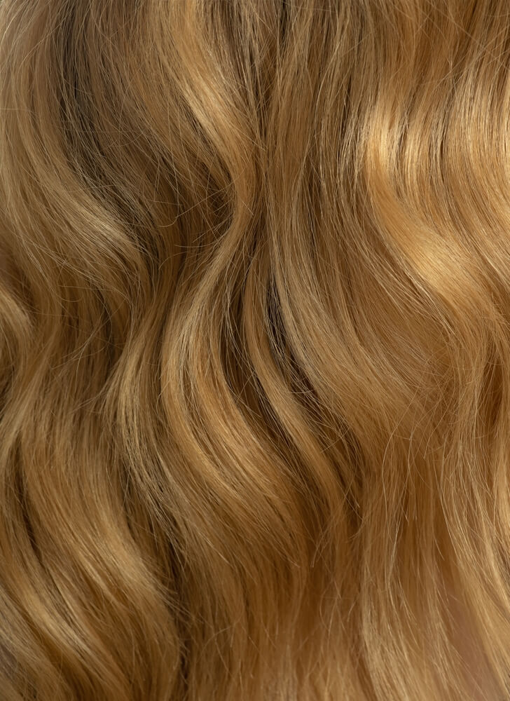 Honey blonde hair color shade.