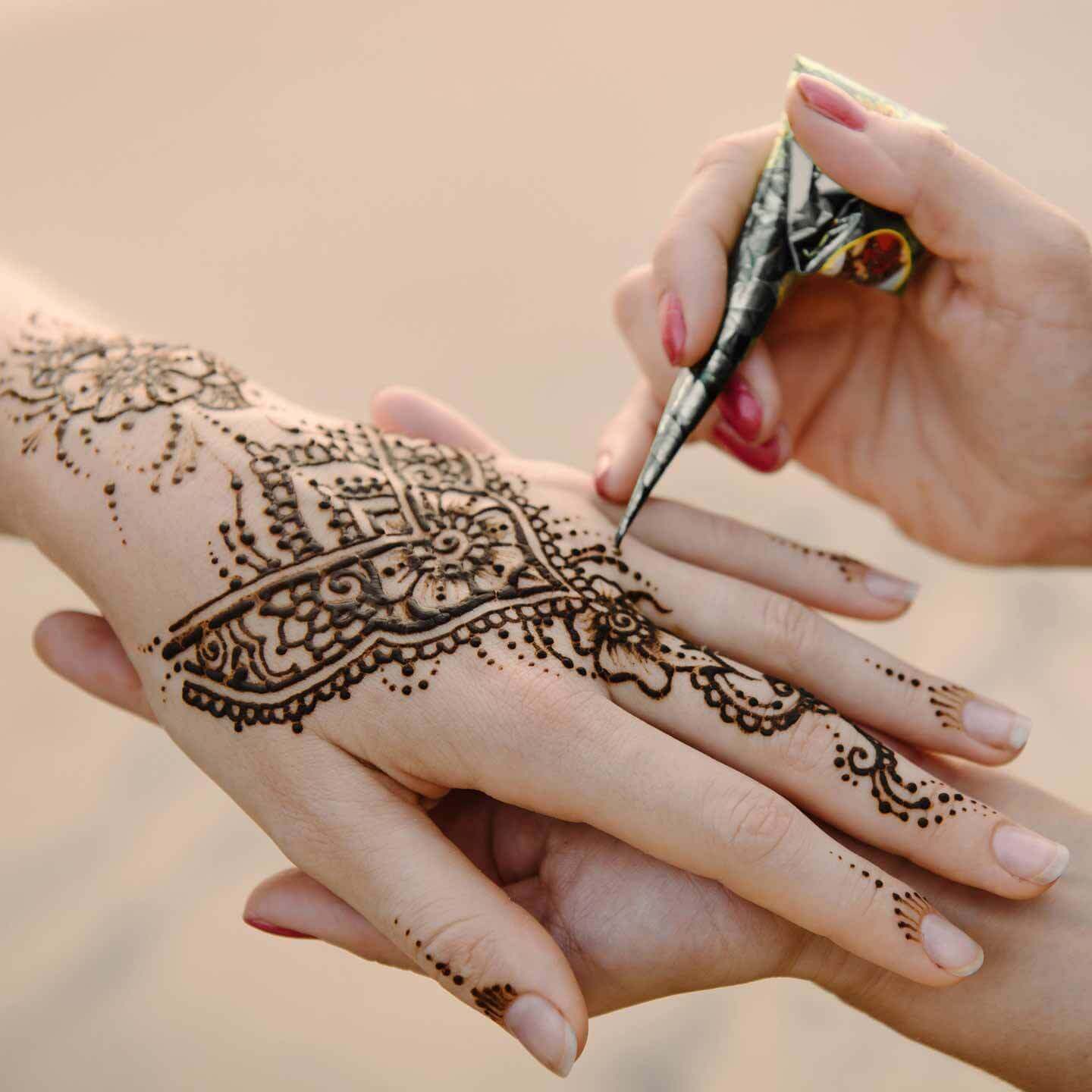 Henna  - Hands (front & back, upto half forearm)
