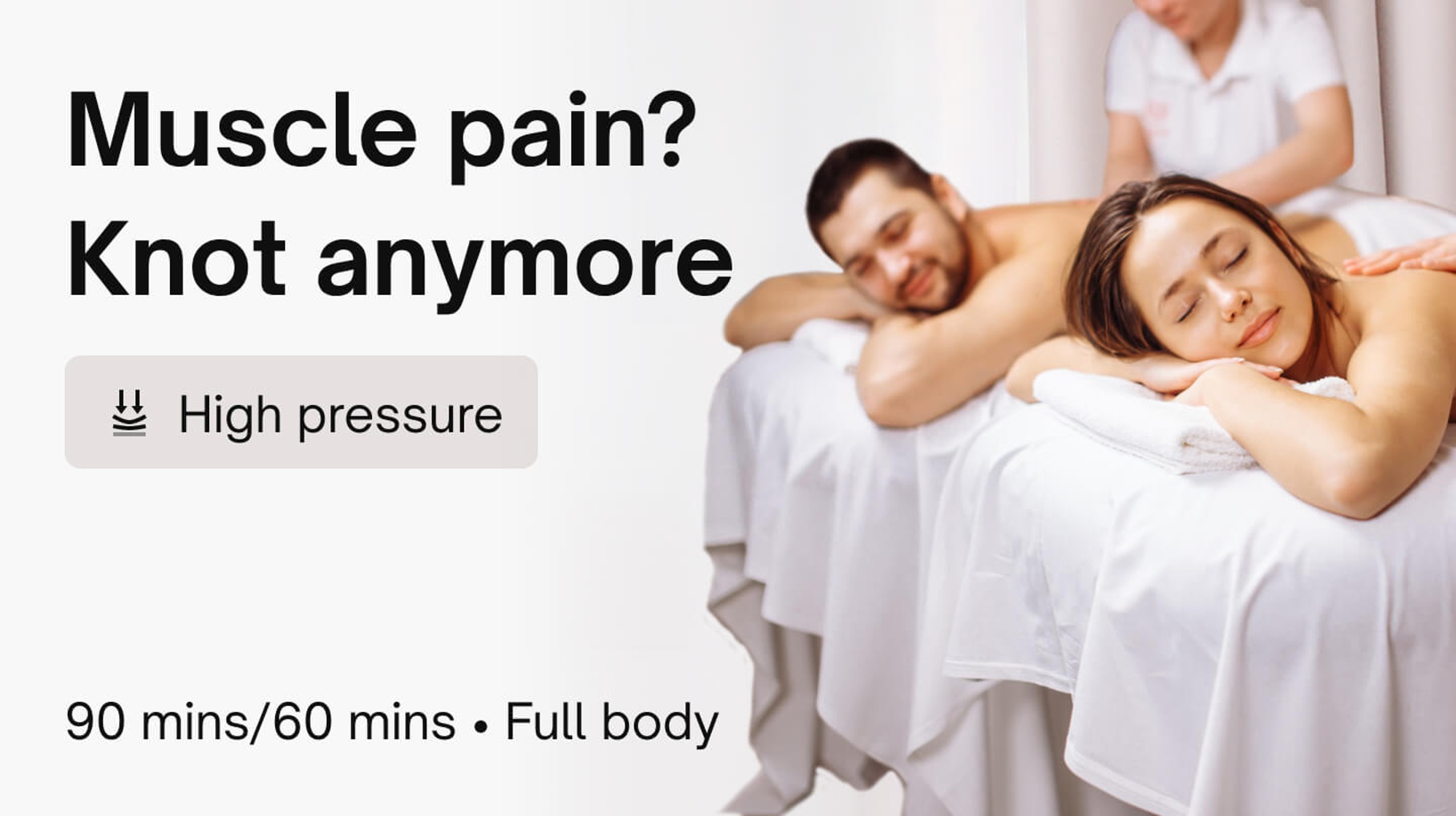 Deep Tissue Massage - Couples Deep Tissue Massage (60 mins)
