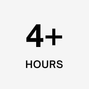 4+ hours