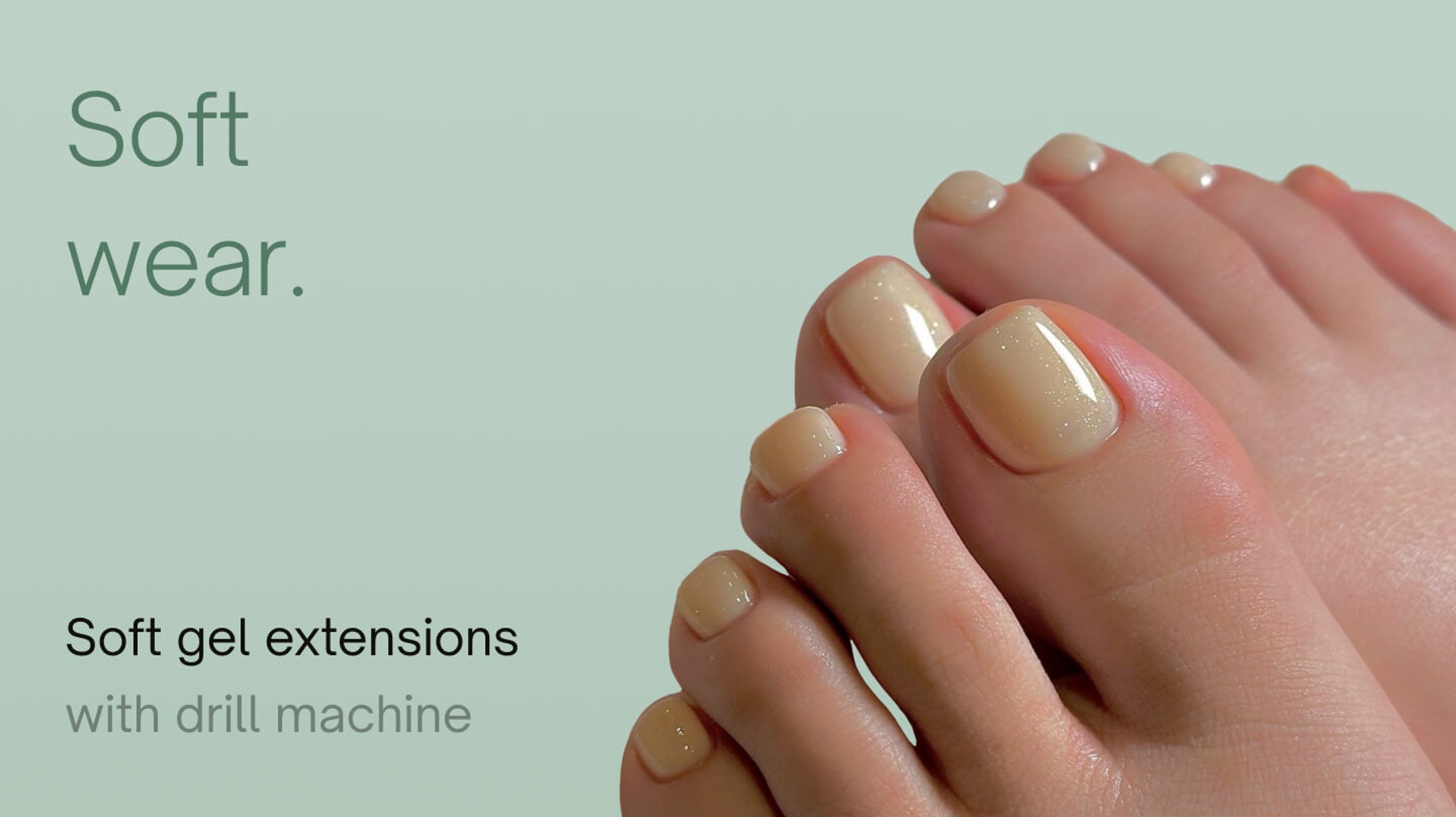 Nail art & extensions - Soft-gel nail extension pedicure