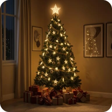 Xmas light decor - Xmas tree lights installation