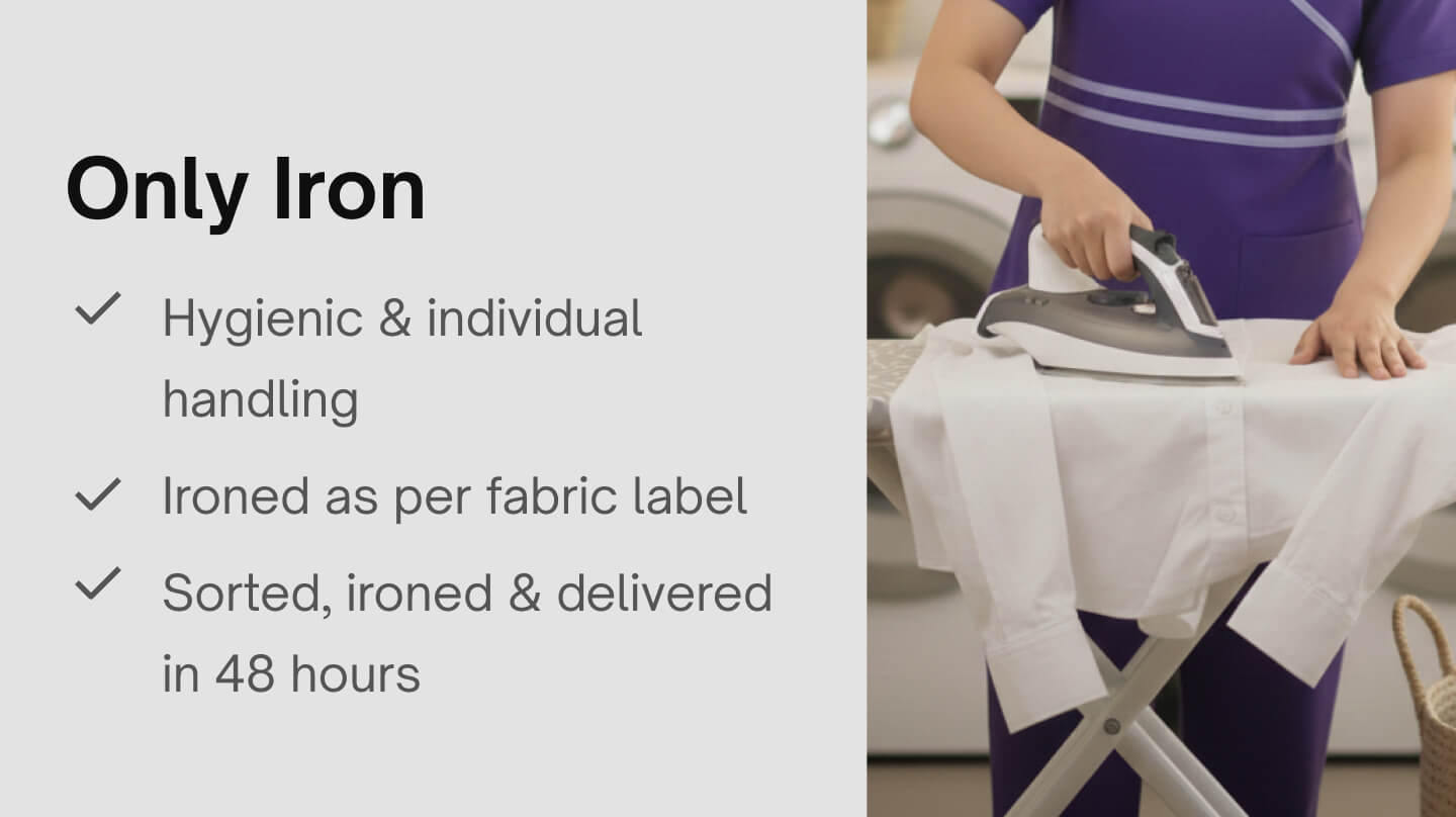 Only Ironing - Only Iron (up to 10 items)