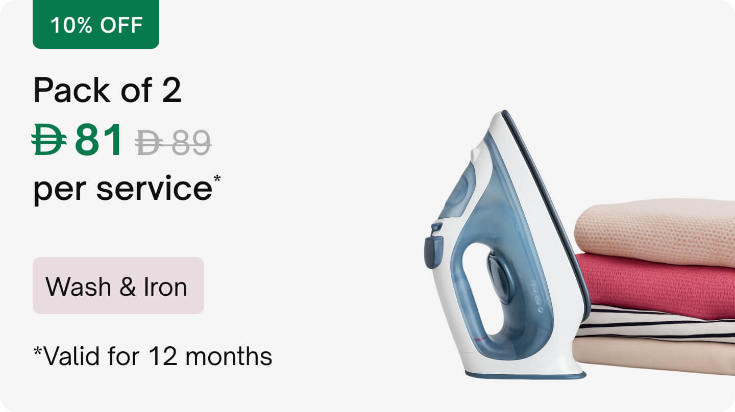 Multi Visit Packages - 2 services: Wash & Iron pack (Upto 10 items) 
