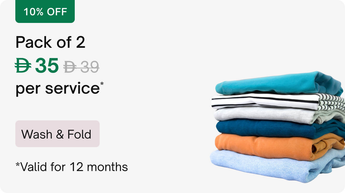 Multi Visit Packages - 2 services: Wash & Fold pack (Upto 10 items) 