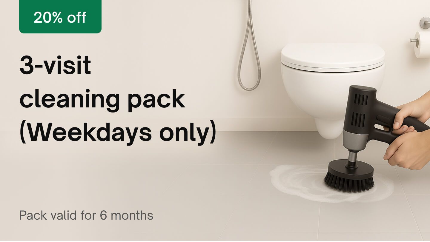 3-visit packs - 3 visits (Weekdays only): Intense bathroom cleaning