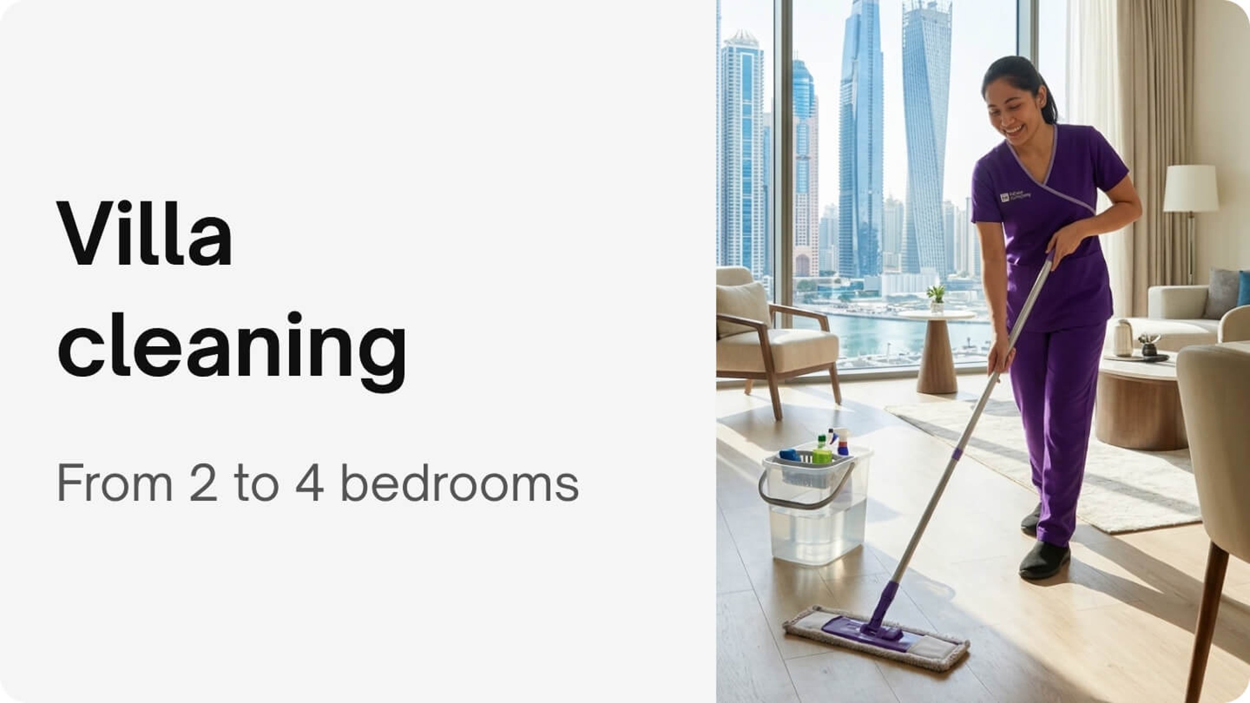 Book by house size - Villa cleaning