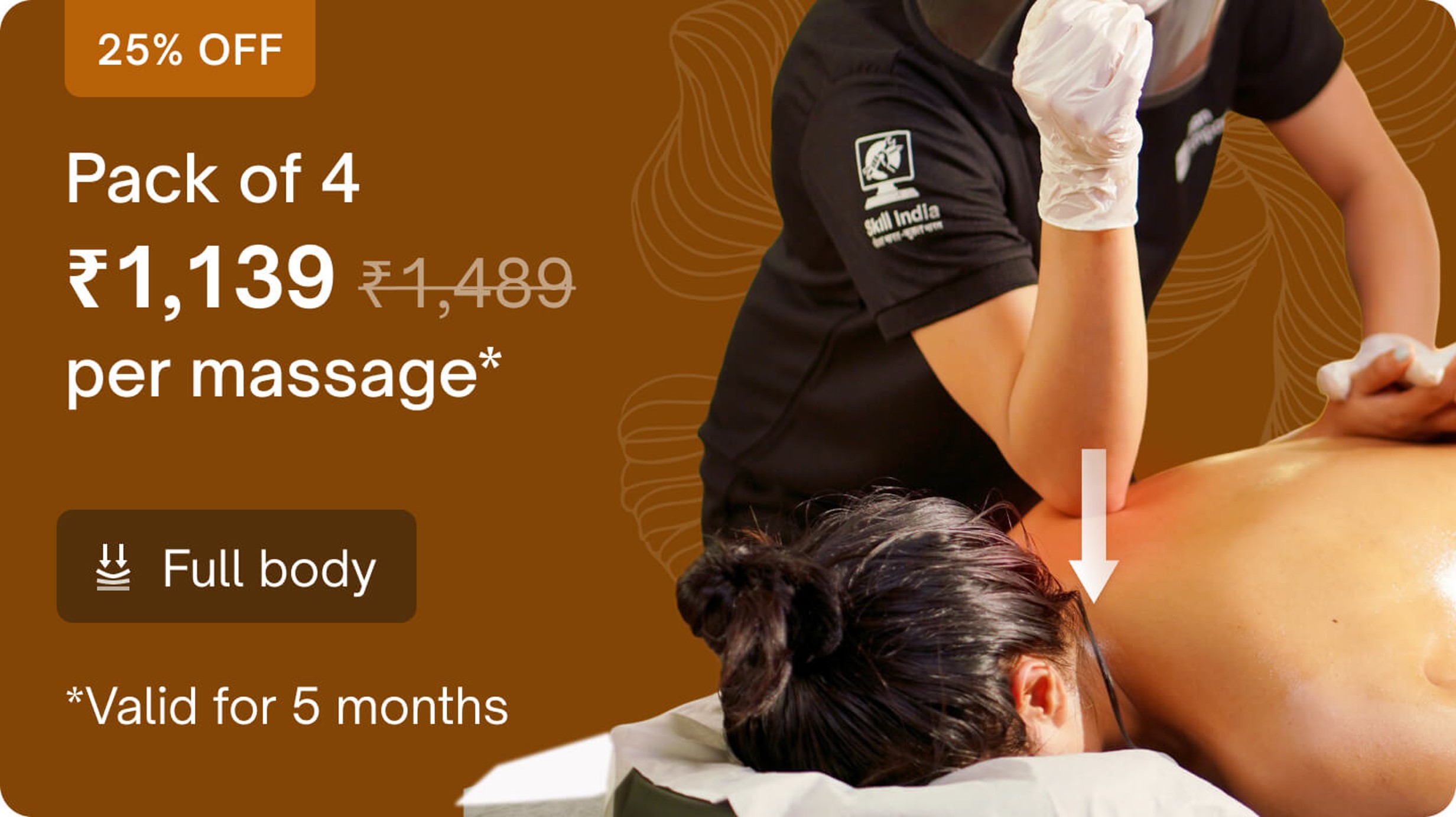 Super saver packs - 4 sessions (Mon-Sat only): Vedic signature massage