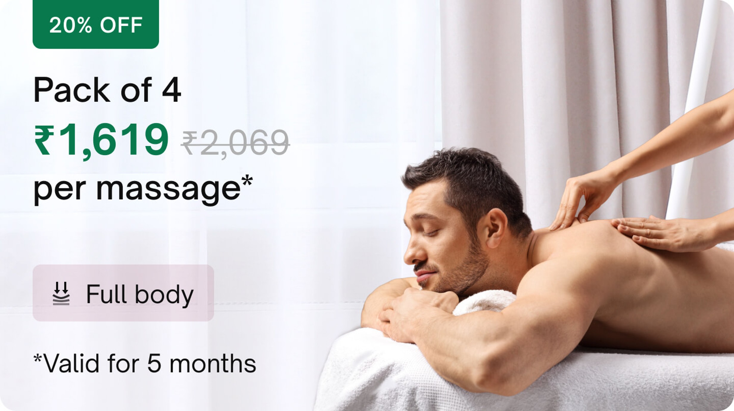 Super saver packs - 4 sessions (Mon-Sat only): Deep tissue healing therapy