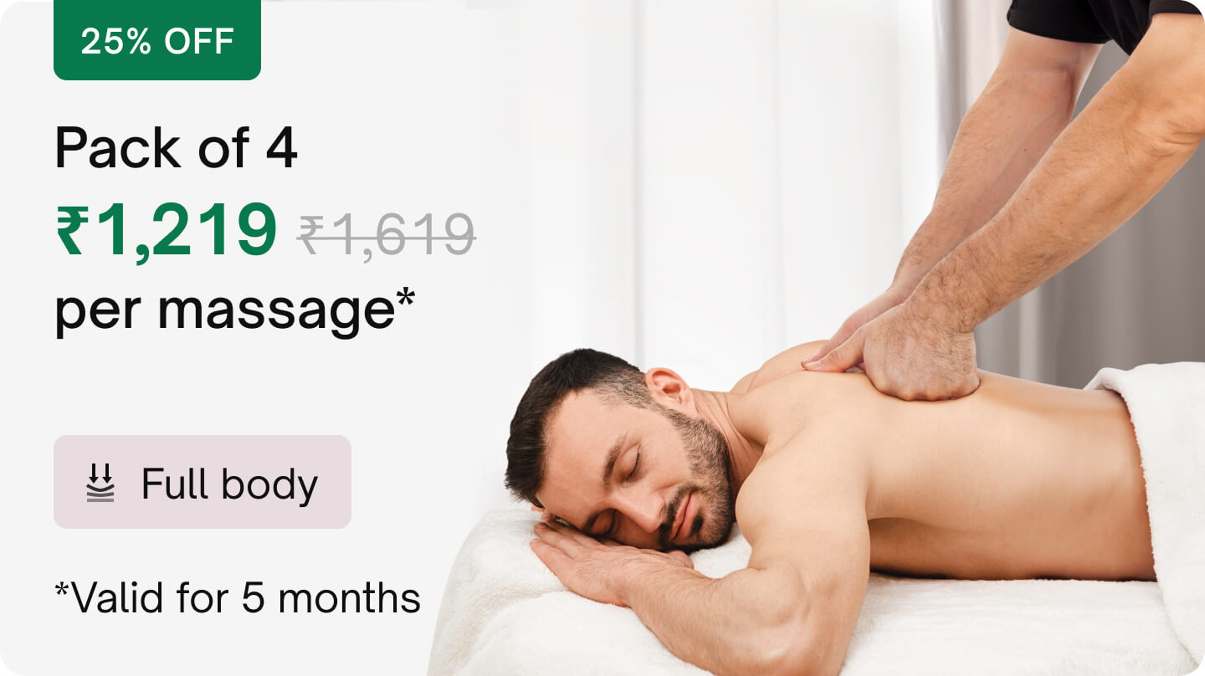 Super saver packs - 4 sessions (Mon-Sat only): Sublime Swedish massage