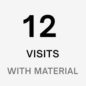 12 visits: Cleaning pack (with material)