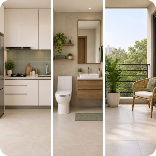 Frequently booked packages - Kitchen, bathroom & balcony combo