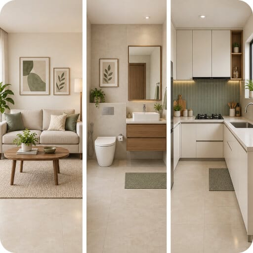 Frequently booked packages - Livingroom, bathroom, kitchen combo