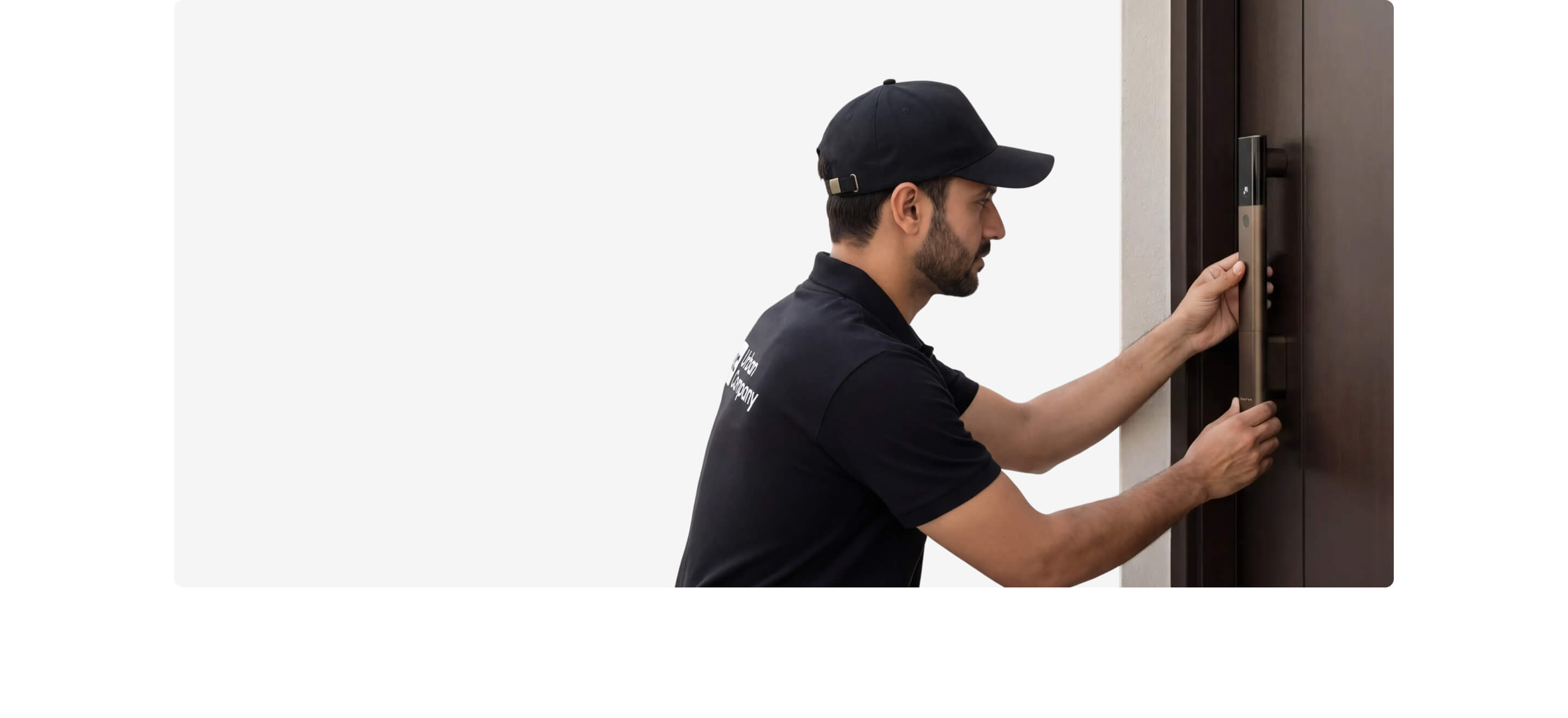 Urban Company professional installing a Native smart door lock on a door