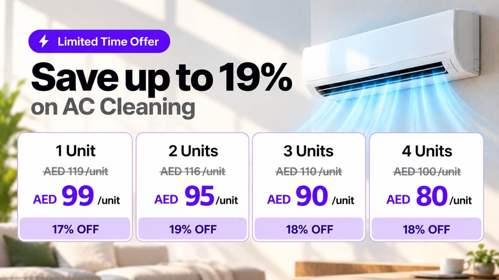 Combo Offers - #groot Deep AC cleaning (Filter + duct)??::source=customer-pre-request-service&&& groot#