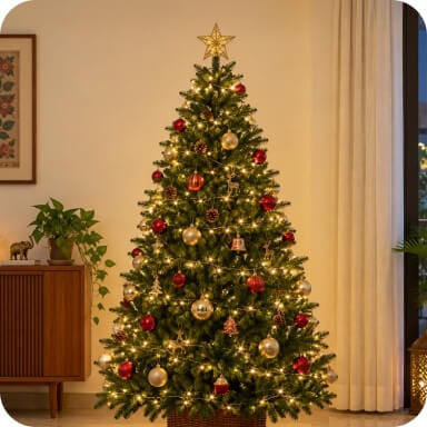 Mandir & lanterns - Christmas tree lights installation