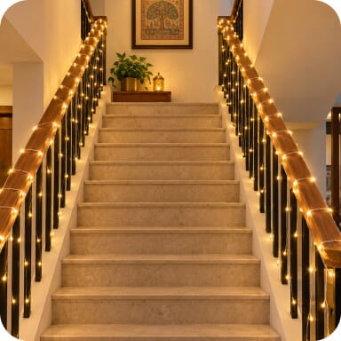 Room & stairs - Stair lights installation