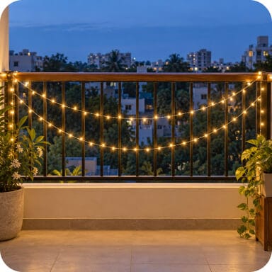 Balcony & railing - Railing lights installation