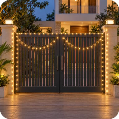 Door & gates - Main gate lights installation