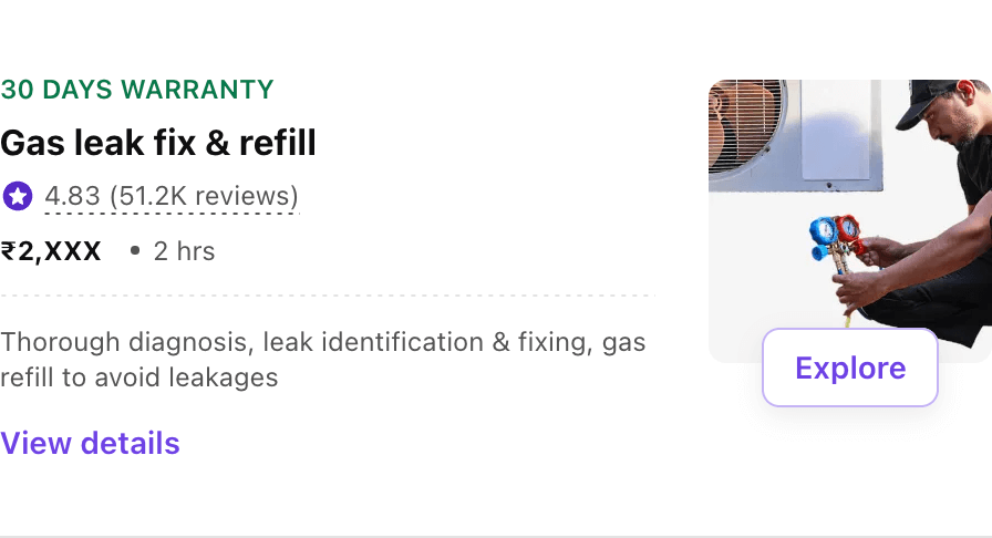 Gas leak fix & refill