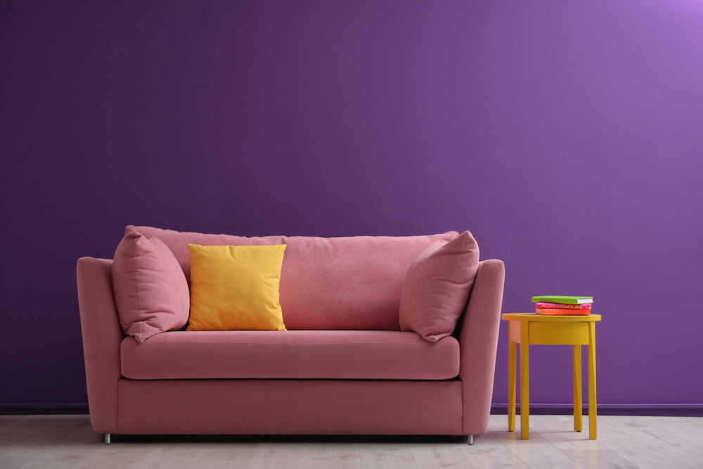 Purple and pink living room.
