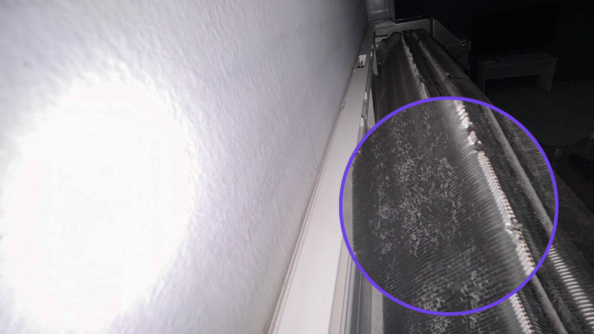 Dirt accumulated at the back of your aircon evaporator coil. By Urban Company.