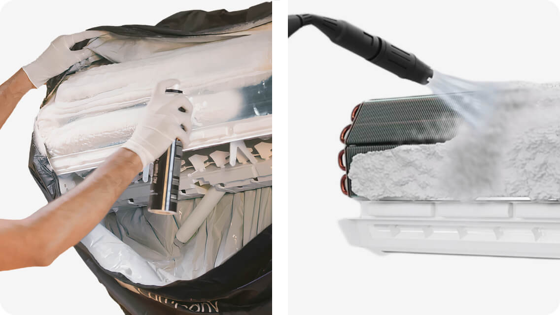 Indoor unit Foam-jet cleaning