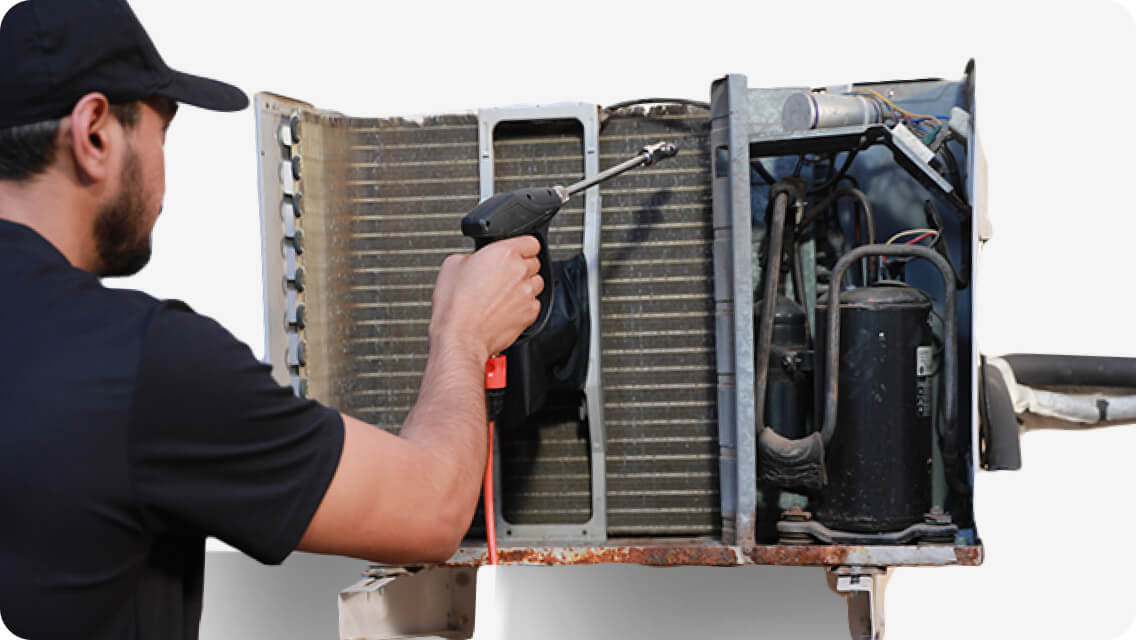 Outdoor unit Powerjet cleaning