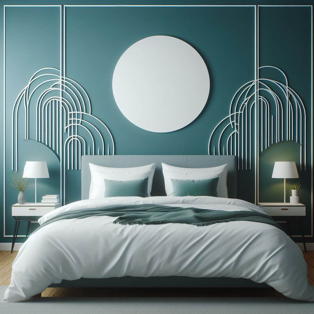 Teal Green With White