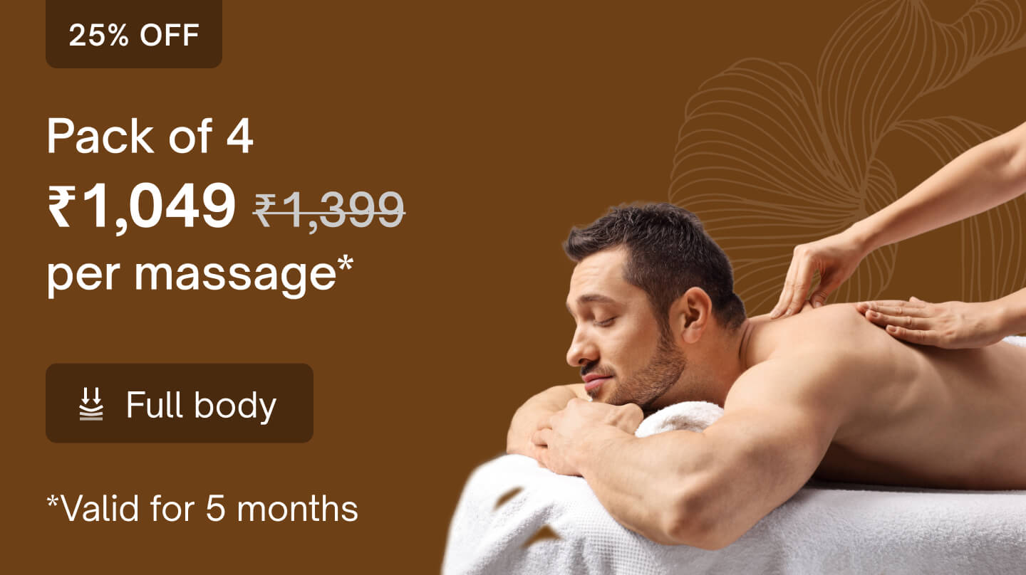 Super saver packs - 4 sessions (Mon-Sat only): Vedic signature massage