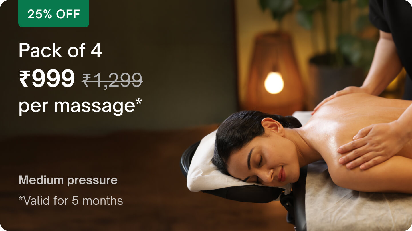 Super saver packs - 4 sessions (Mon-Sat only): Swedish massage