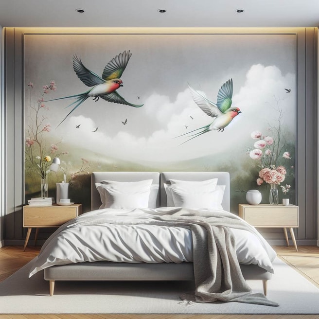 Lovebirds in Flight 4