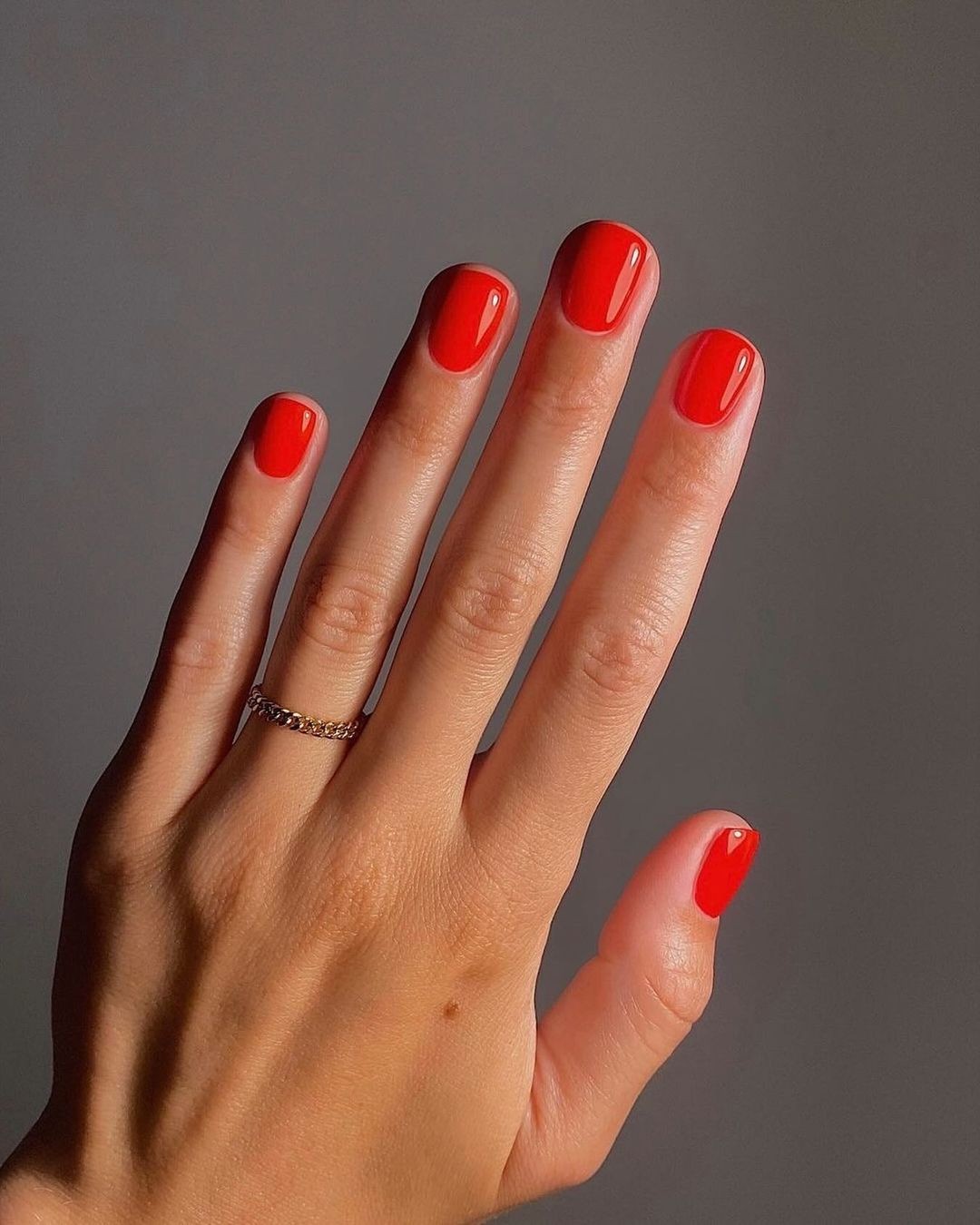 Solid Red Nails
