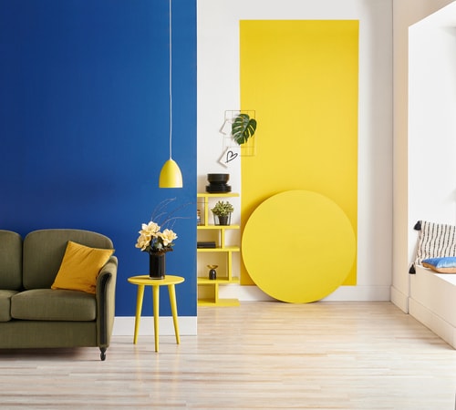 Blue + Yellow + White