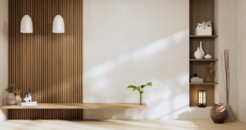 wood panelling in a corner