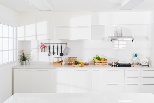 All White Kitchen Design - Urban Company