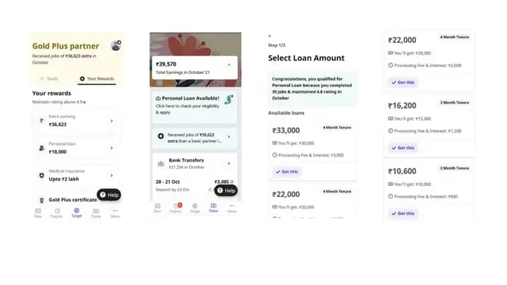 Partner App: Profile to loan options available