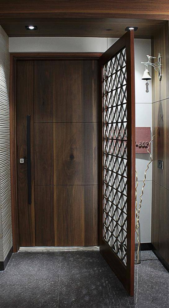 sleek door design with jali