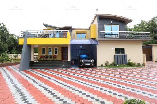 outside colour of indian simple house