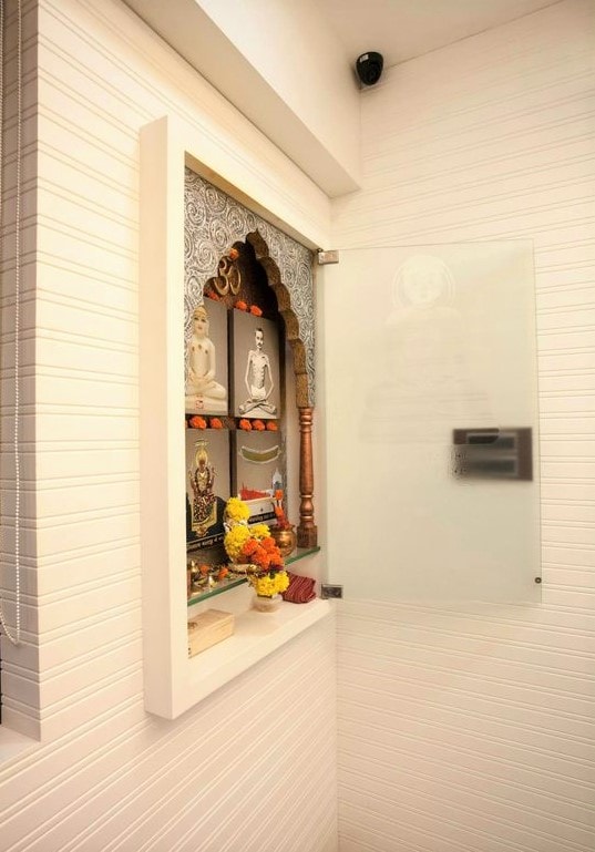 Simple Pooja Mandir Design for Walls