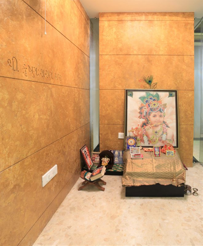 New Mandir Design With Textured Walls